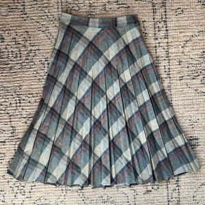 Vintage Plaid Wool Skirt